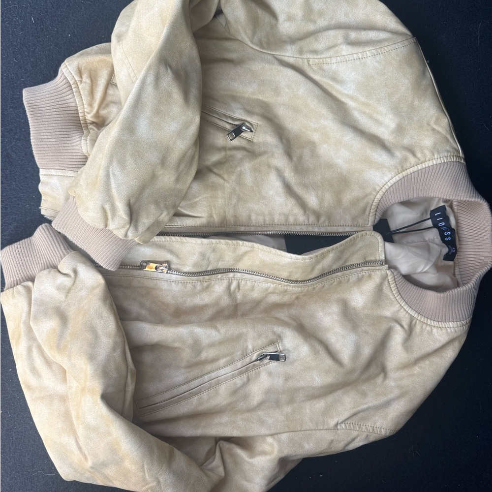 Lioness Beige/yellow Bomber Jacket